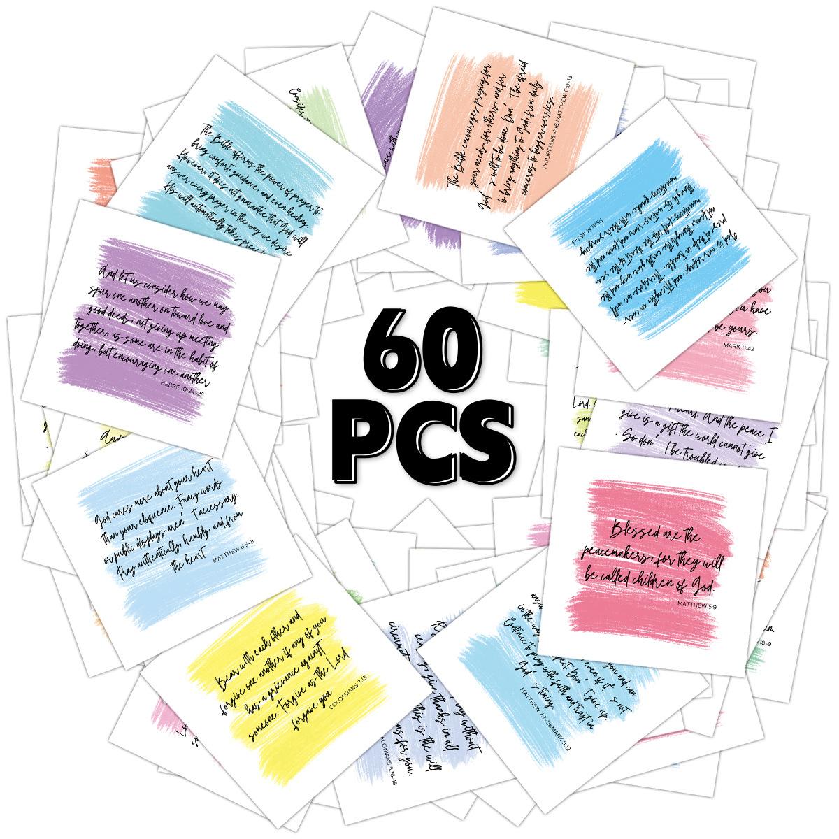 

60 шт. Красочные карточки с вдохновляющими цитатами, Мотивационные рукописные карточки с ободрением и поздравительные открытки для позитива