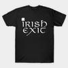 Men Black Print T-shirt Irish Exit No-Cut Transfer Paper Print Cotton Tshirt