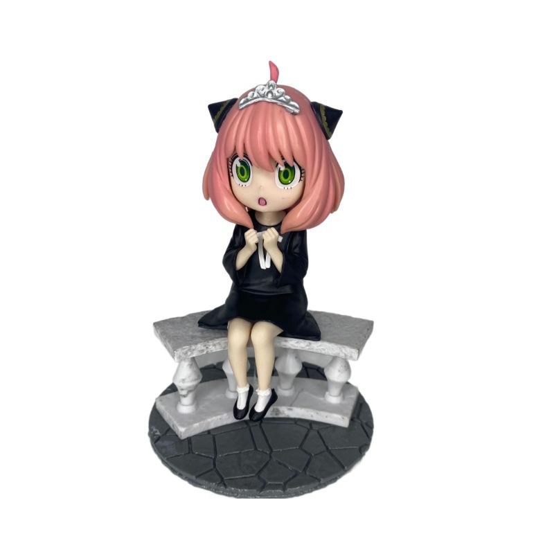 Cute princess Ania figure animation peripheral two-dimensional beautiful girl car desktop chassis ornament gift