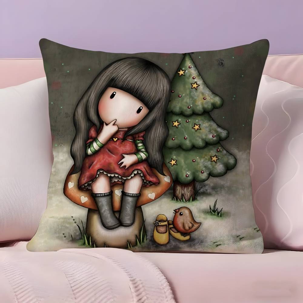 Cartoon S-Santoro Gorjuss Pillow Case Ultra Soft Skin Friendly Fabric Cloud Like Comfort & Concealed Zipper
