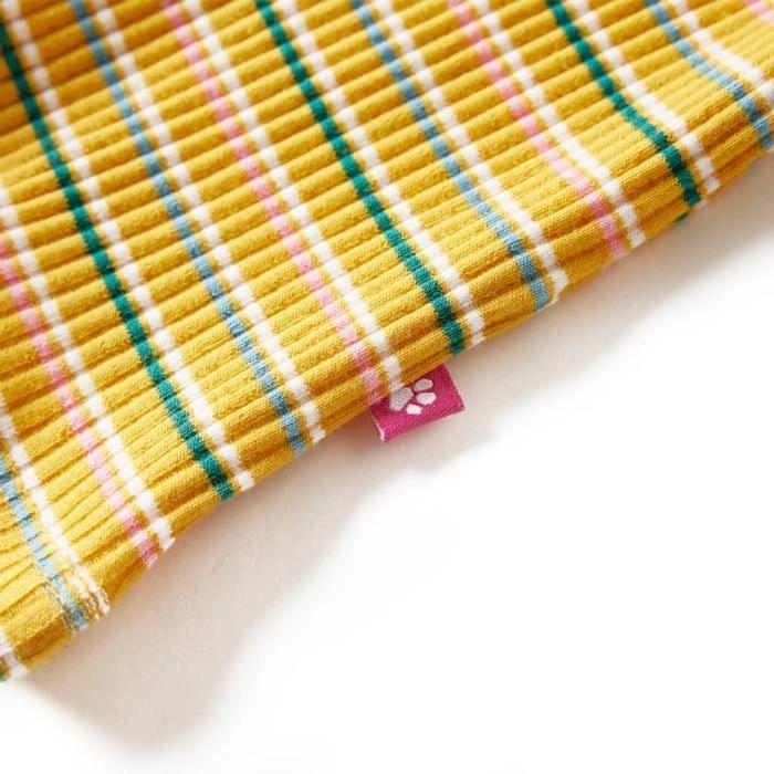T-shirt enfants manches longues faux col roulé rayures 2 couleurs et 5 dimensions disponibles