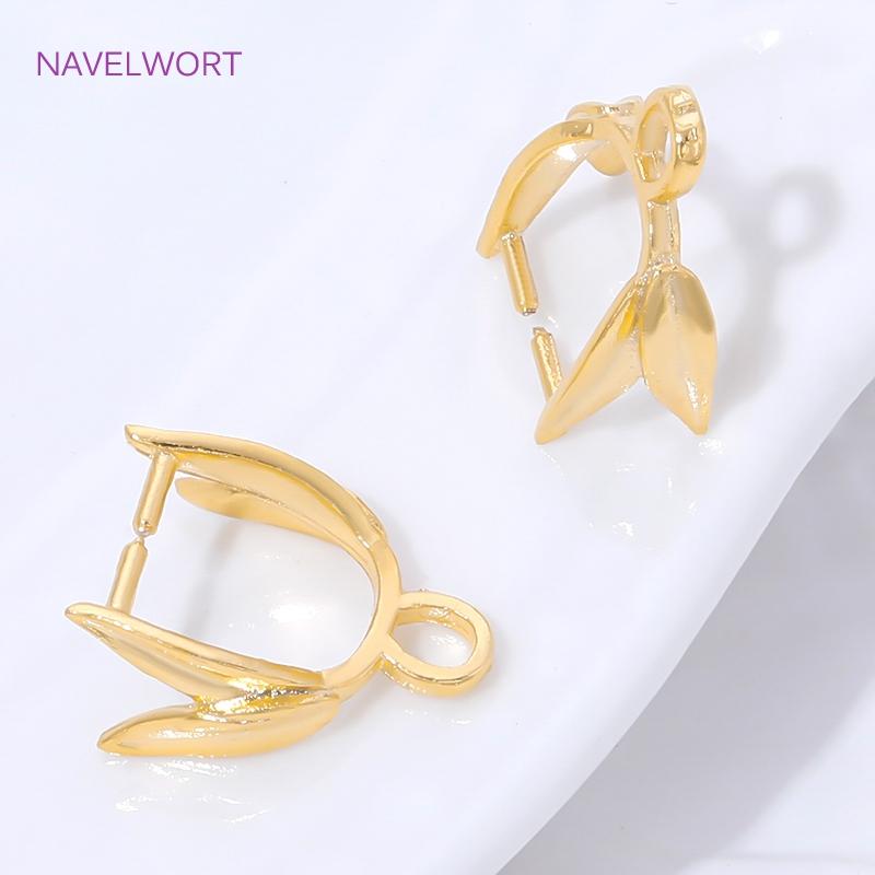 5/10Pcs Brass Pendant Clip Clasp 18K Gold Plated Pendant Pinch Bail For Necklace Making Accessories,DIY Jewelry Materials