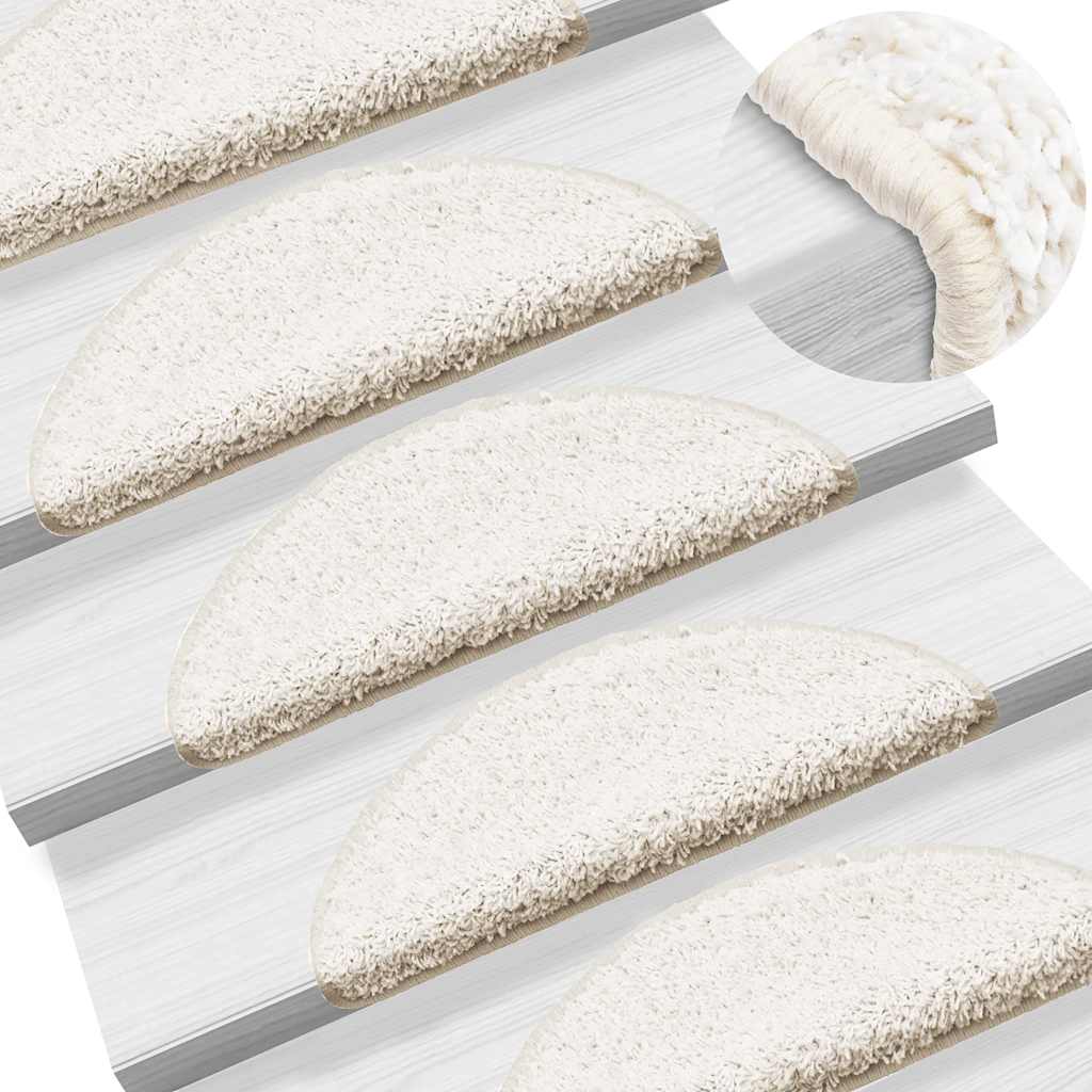 Vidaxl Treppenmatten 15 Stück. 56X17X3 Cm Weiß Halbrund