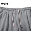 Soft Polyester Streetwear Men Waffle Baggy Trousers, Wide Leg Drawstring Waist Slacks, Loose Fit Relaxed Travel Pants Casual Sweatpants with