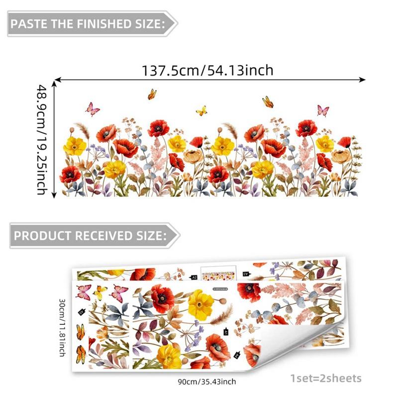 Flower and Butterfly Wall Sticker Pvc Wall Decals