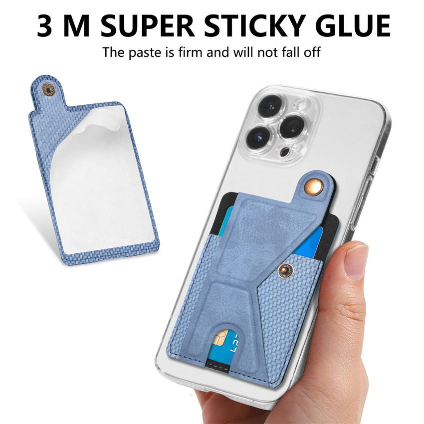 Cell Phone Adhesive Stick On Credit Card Magnetic Pocket Holder Slim Leather Wallet Sleeve For Iphone Smartphone Bag For Samsung