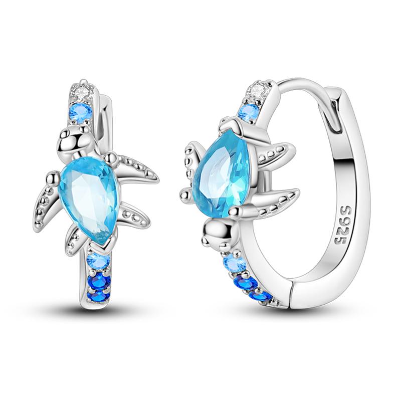 925 Silver Ocean Theme Earrings Dolphin Sea Star Shell Turtle Original Design Fashion Jewelry for Women