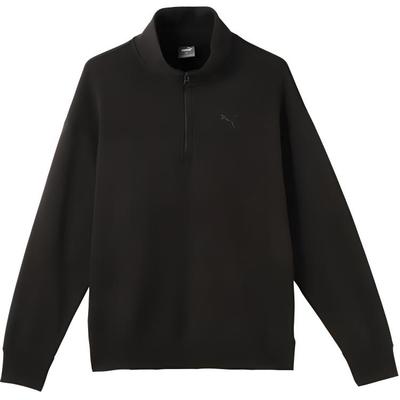 Puma Retro Športová Bežná Fleecová Mikina s Polovičným Zipsom Unisex Mikina Čierna 632293-01