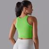 Nessaj Seamless Knit Solid Yoga Vest Sleeveless Sports Tank Top Running Fitness Top