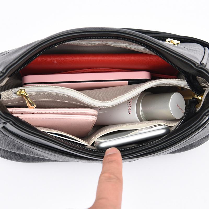 Elderly Women's Bag New Large  Capacity Crossbody Bag Simple and Atmospheric Mother Bag Soft Leather One-shoulder Crossbody Bag for Women