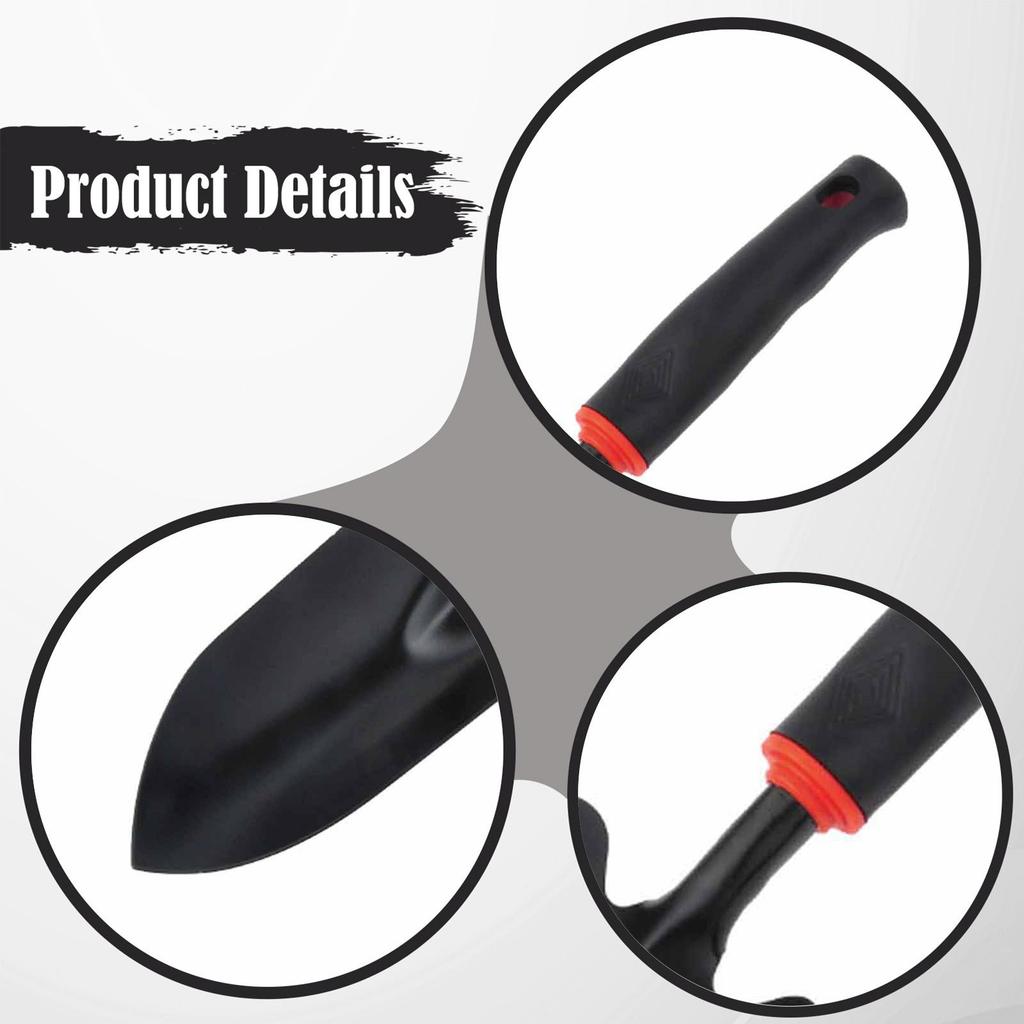 4Pcs Garden Tool Set Heavy Duty Ergonomic Handle Rake 3 Claw Tiller Gardening Hand Tools Hoe and Cultivator for Digging Weeding