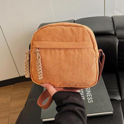 Corduroy Women's Small Shoulder Bag Teenager Girl Crossbody Bag Bolsa Cute Tote Student Street Korean Harajuku Messenger Bags
