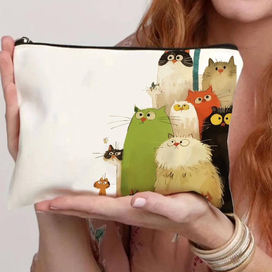 

Cartoon Canvas Cosmetic Bag And Toiletry Pouch One Size