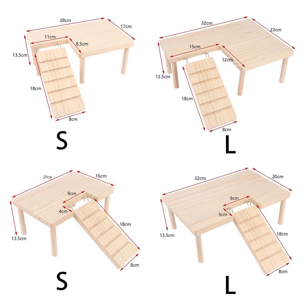 Pine Wood Hamster Ladder Platform Climbing Toy House Cage Accessories for Small Pets Hamster Mice Pet Supplies