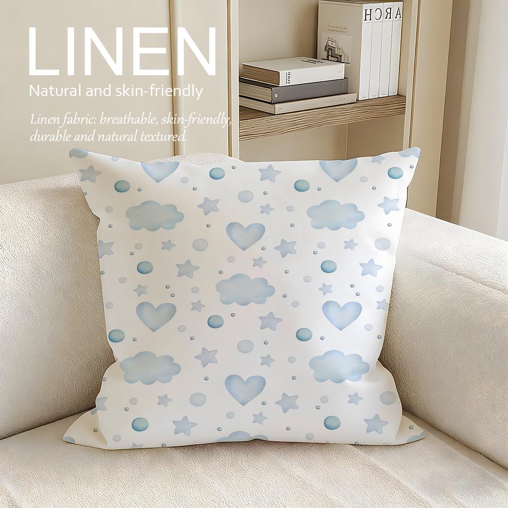 

Art Cloud Pattern Cushion Cover Linen Decorative Pillowcase Set Pcs x x x Breathable Washable Sofa Cushion Cover 30X30cm