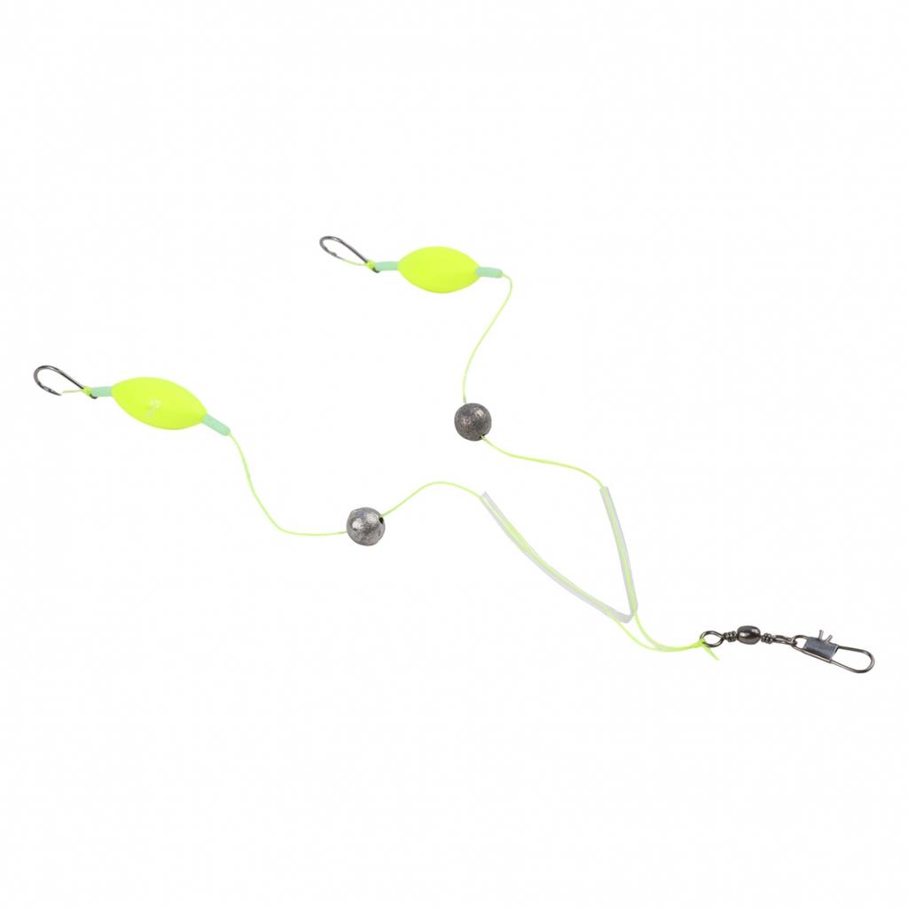 Attractive Silver Finish Double-Hook Rig Fishing Hooks Metal Fishing Hooks