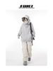 Unisex Trendy High-Collar Hooded Jacket with Velvet Lining for Social Anxiety