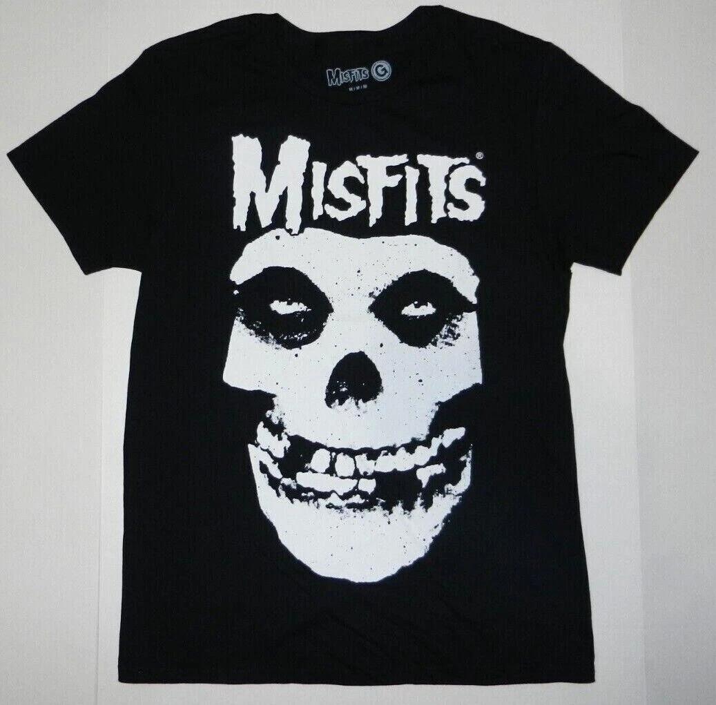 Rock Band Misfits Classic Skull With Logo Black Tee Shirt New XS