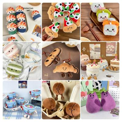 Kreativer Lebensmittel-Plüschanhänger: Kuchen, Baguette, Croissant Puppe - Lustiges Abschlussgeschenk