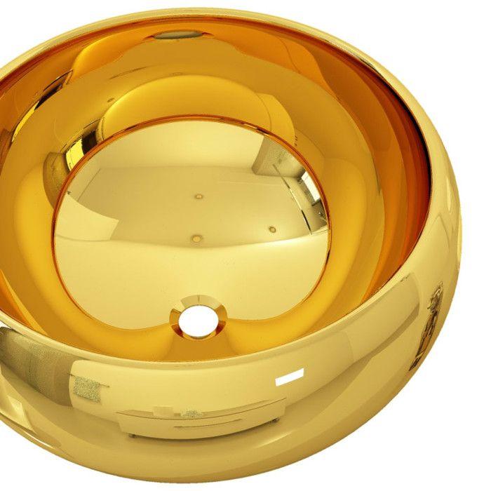 Lavabo - VIDAXL - 40 cm - Céramique - Jaune - Doré
