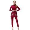 Women Muslim Swimwear Full Coverage  Comfortable Swimming Suit Highly Elastic  Muslim Bathing Suit With Cap Plus Size