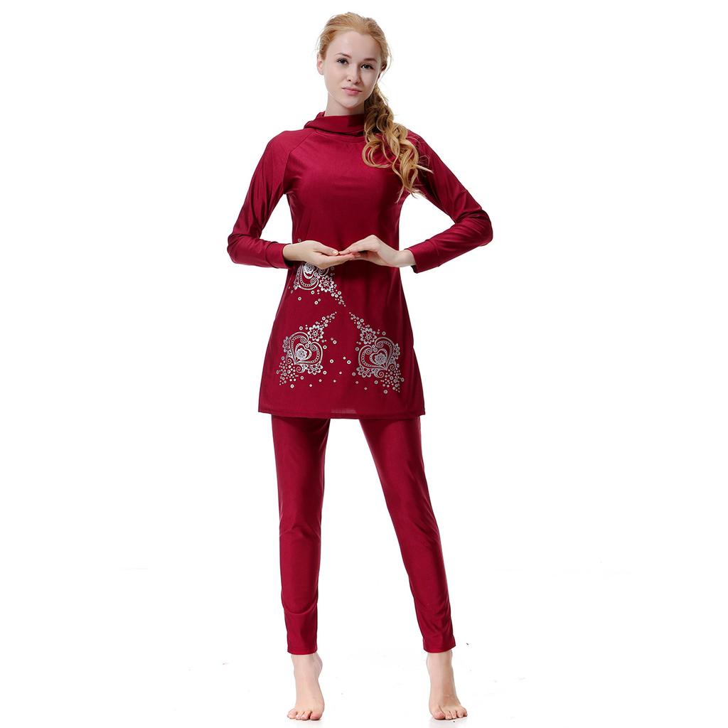 Women Muslim Swimwear Full Coverage  Comfortable Swimming Suit Highly Elastic  Muslim Bathing Suit With Cap Plus Size
