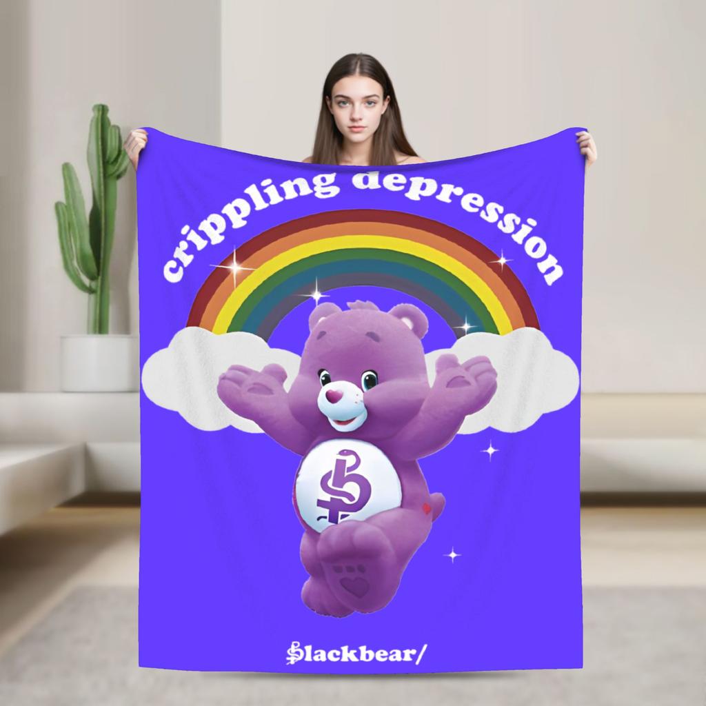 Pile Collage Of Care Bears And Cousins Blanket Flannel  Soft Throw Blankets for Outdoor Travel Bedspread