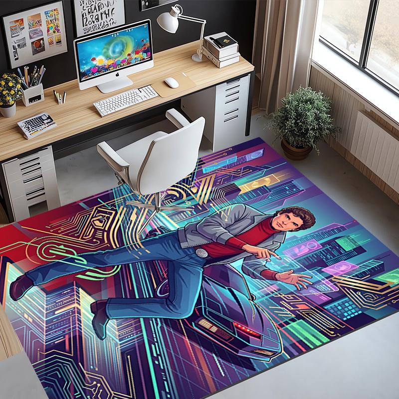 Knight Rider Pattern Rug, Indoor/Outdoor Mat, for Picnic, Gameroom, Bedroom, Office, Living Room, Home Decor Carpet, Birthday Gift