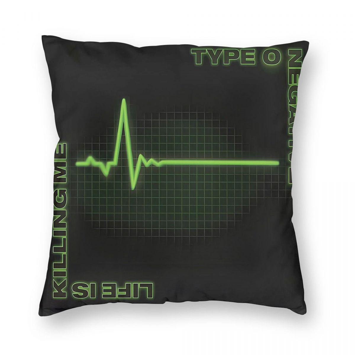 Type O Negative Life Is Killing Me Kussensloop Polyester Linnen Fluweel Patroon Rits Decor Kussensloop Bed Kussenhoes 18 Peach skin 18*18(CM)-1Pcs
