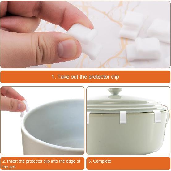 12pcs Dutch Oven Lid Protector Clips, Silicone Cookware Protector Clips Pot Lid Flexible Bumpers Lifter Accessories for Stacking Pan and Display of