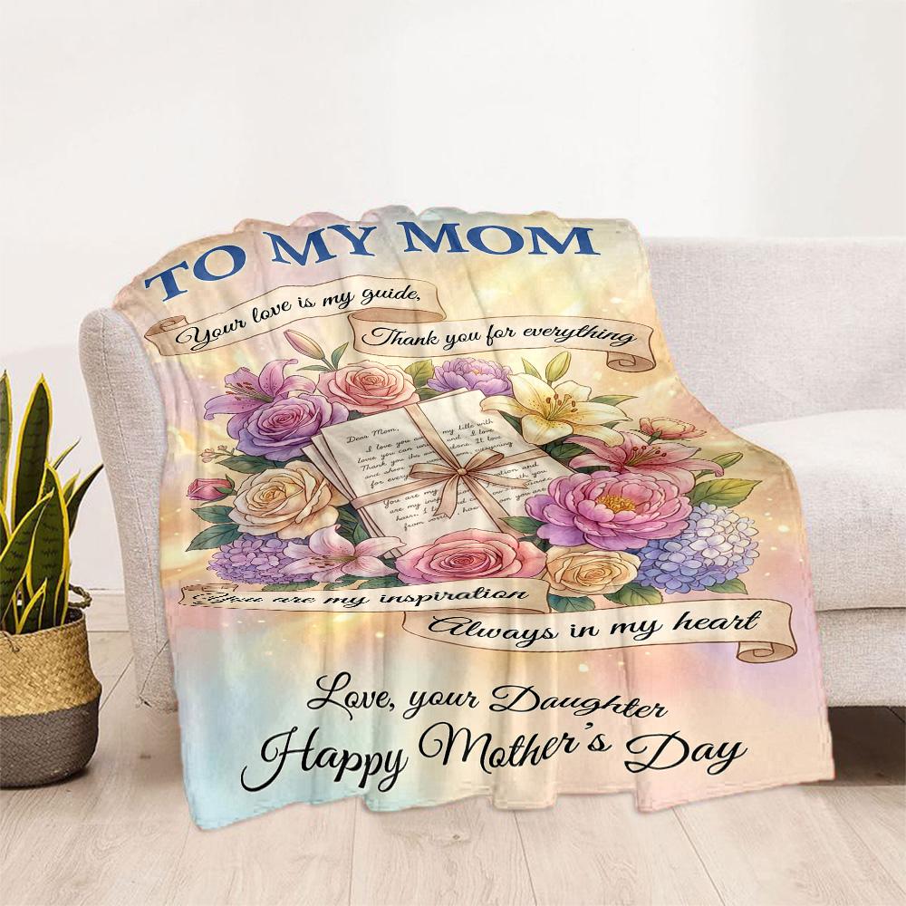 Mother's Day Love Letter Blanket Suitable for sofas,travel, living rooms also a good gift for friends and family Suitable for all seasons.