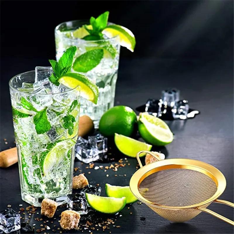 Cocktail Strainer Stainless Steel Tea Strainers Conical Food Strainers Fine Mesh Strainer Practical Bar Strainer Tools