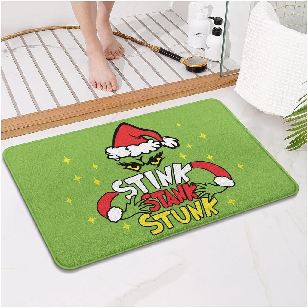 Merry Christmas Bath Mat Bathroom Rug For Kids Non-Slip Absorbent Washable Bedside Rug Bedroom Decor Entrance Door Mat For Room