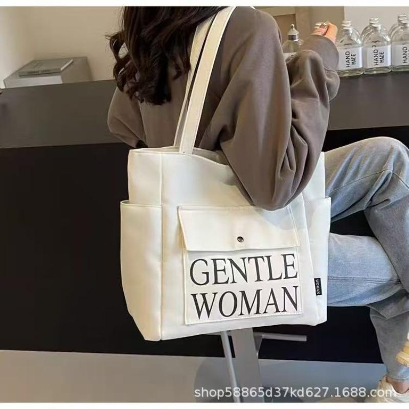 Large Capacity Canvas Bag Women's 2026 New Tote Bag Casual Versatile Student Class Shoulder Commuting Tote Bag
