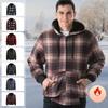 Herr Europeisk Storlek Tröjjacka Tonåring Randig Rutig Huvtröja Vinter Fleece