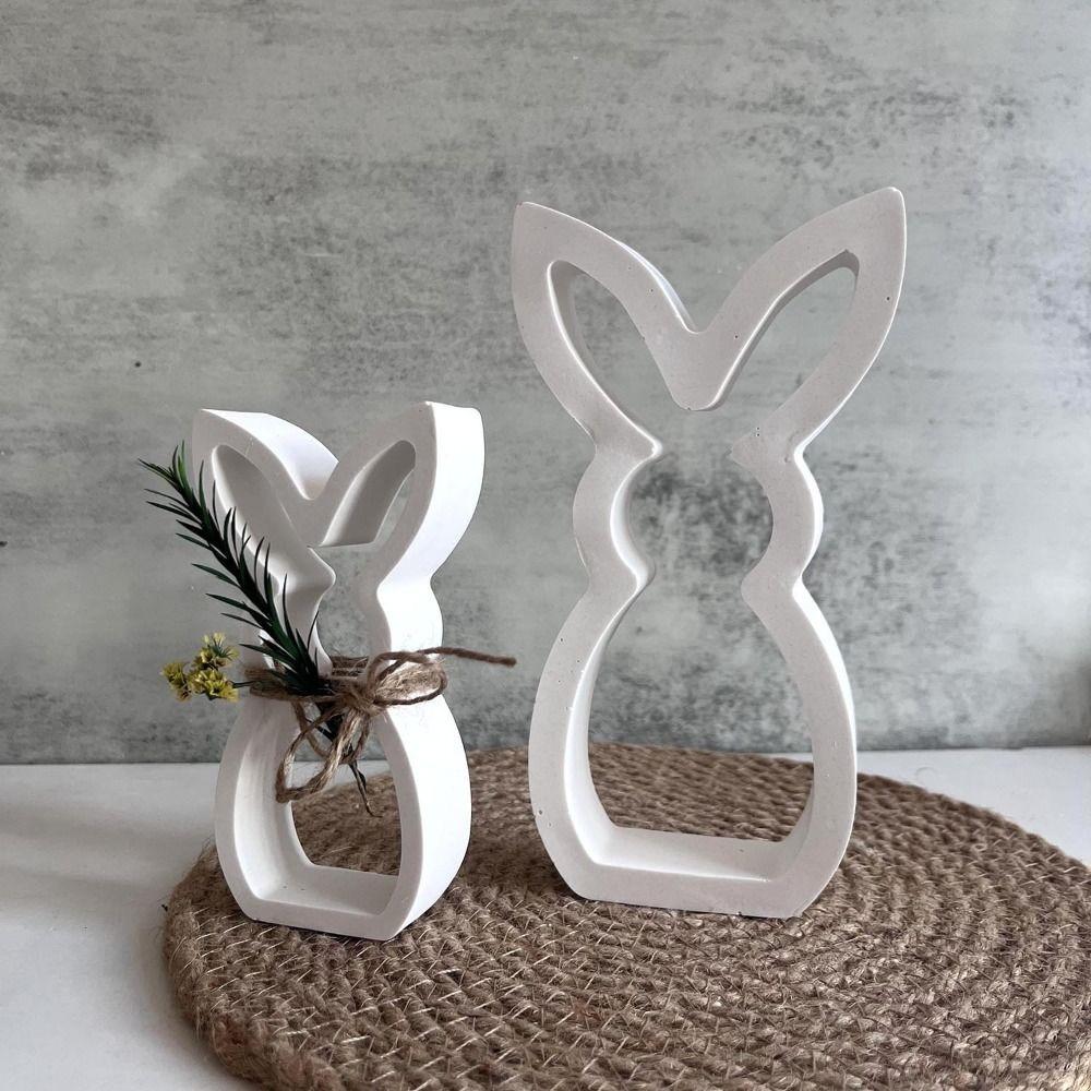 Handmade Easter Bunny Candle Mold Hollow Out Candle Holder Plaster Mold  Party Favors