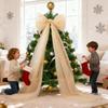 Large Christmas Bow Pendant Pearl Yarn Bow Xmas Tree Bowknot Pendant Ornaments for Home Decor New Year Party Decoration