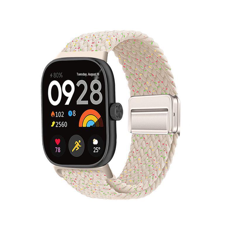 Compatible with Xiaomi Band 8/9 Pro and Redmi Watch 4/5/6: Magnetic Buckle Woven Strap