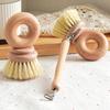 Kitchen Dishwashing Brush Wooden Portable Pot Brush Multi-function Cleaning Tool Household Pot Brush Sink Brush