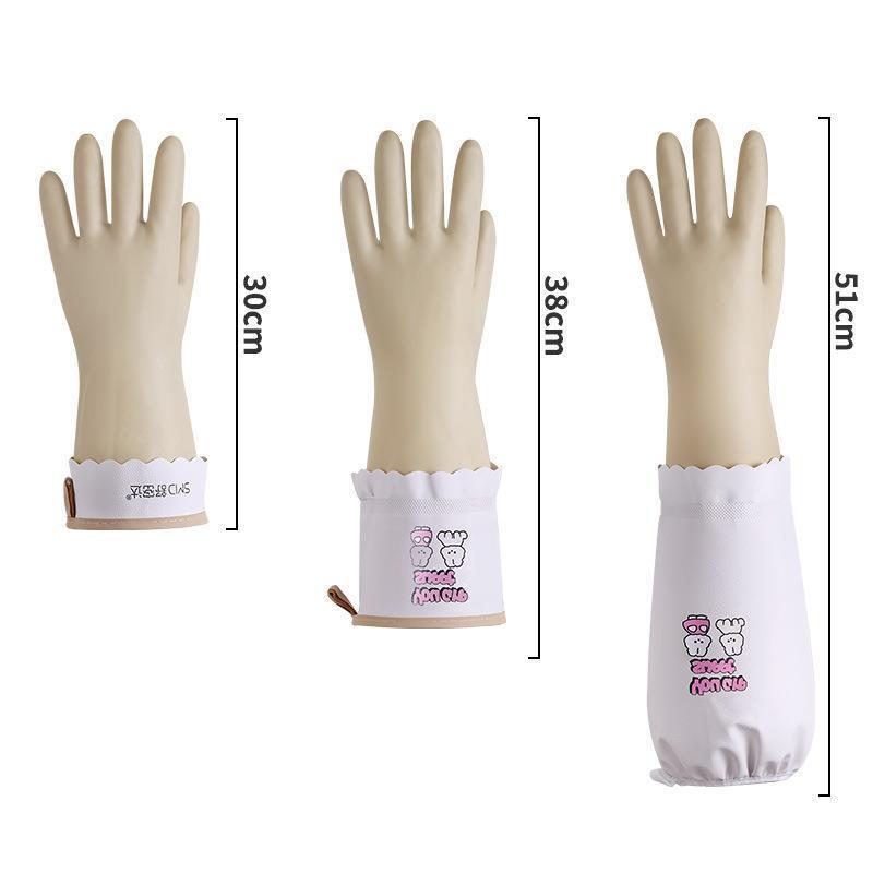 Winter Waterproof Rubber Dishwashing Gloves with Velvet Lining for Durable Household Use - Unisex Thickened Design for Kitchen and Laundry Tasks.