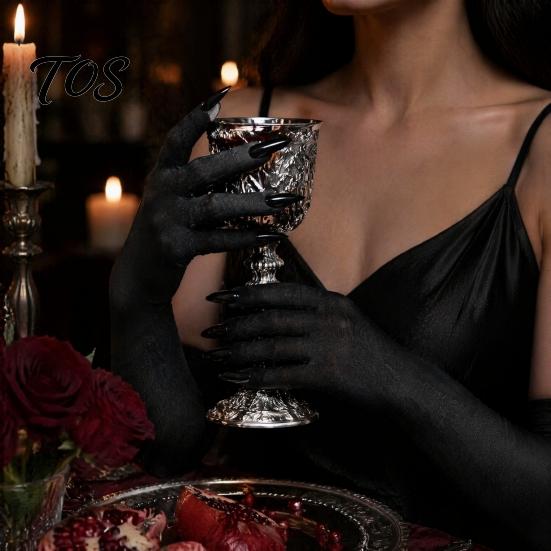 Scary Cosplay Handwear 1 Pair Halloween Ghost Claw Gloves, Long Fingernail Witch Costume Dark Party Performance Prop Accessory, for Adults, Durable