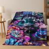 Dream Cheshire Cat Alice In Wonderland Cartoon Flannel Blanket,Cozy Soft Throw Blanket for Home Bedroom Bed Sofa Cover Gift Kid