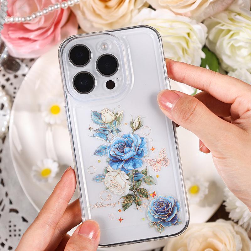 Yuezhen Rose Die-Cut Waterproof PET Journal Stickers - Creative Floral Designs