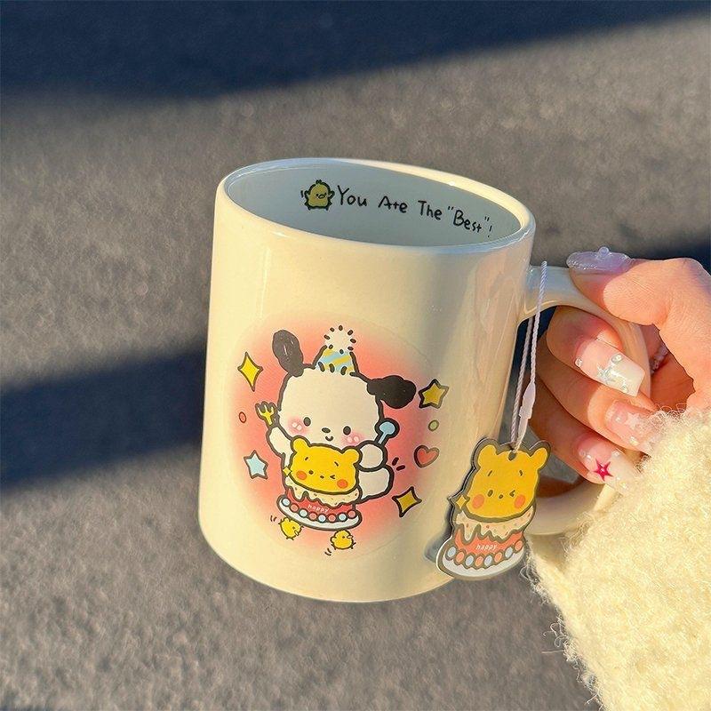 

Керамическая кружка Винни Пух Инс Высокая Милая Мультяшная Кружка Подарок на День Рождения Кофейная Чашка Л Подарок Бытовая 301-400ml