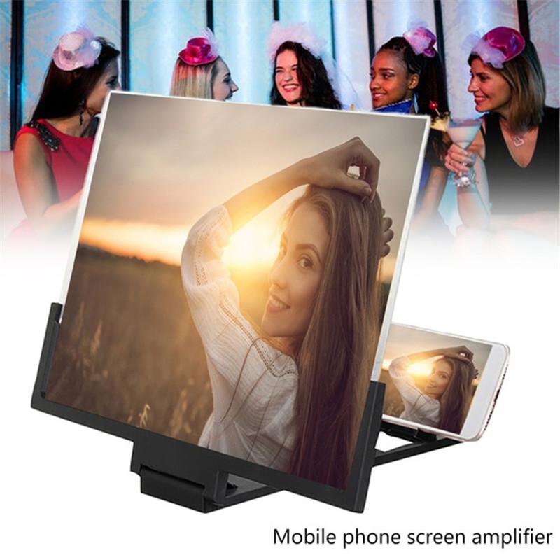 8.2/14 Inch Mobile Phone Screen Amplifier Magnifying Glass Foldable Phone Bracket 3D Video Screen Amplifier Folding Enlarged Expander Stand