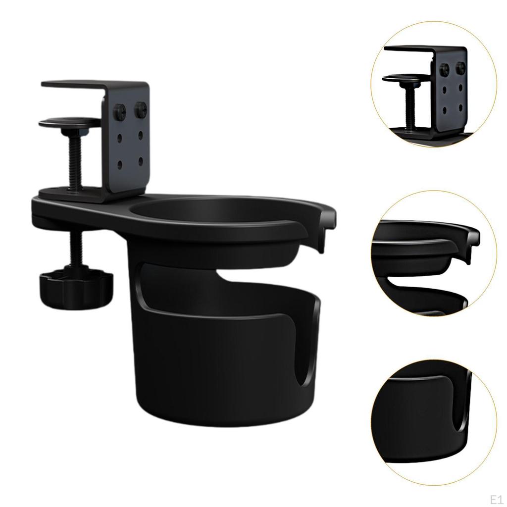 Rotating Desk Cup Holder Adjustable Portable Degree Rotation Table Edge Clip Side Drink