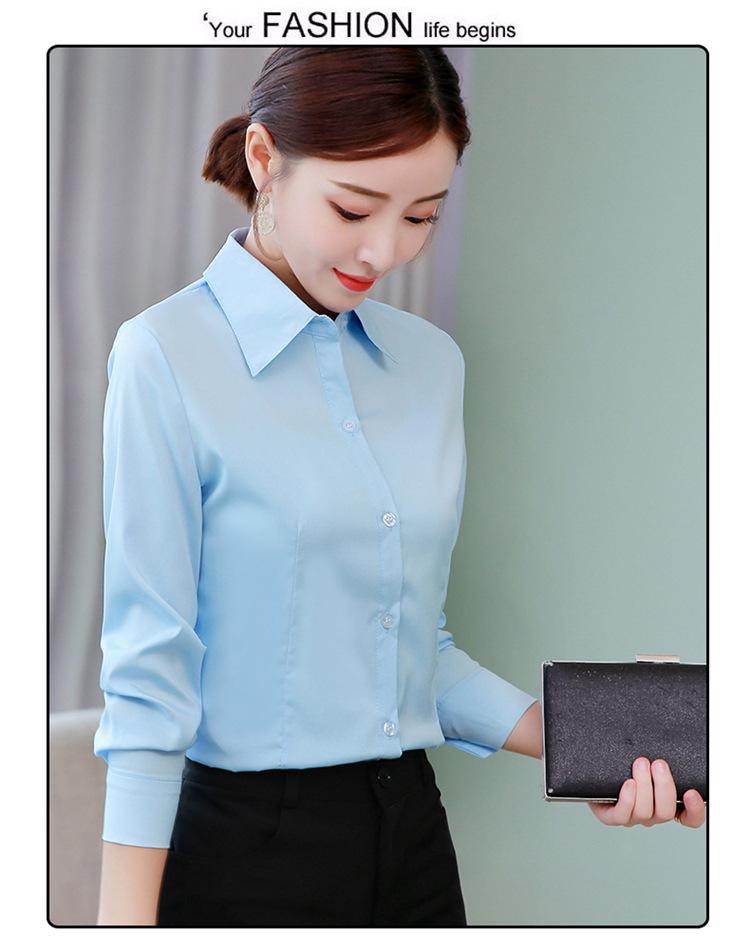 Korean Style Women's Long Sleeve White Blouse - Casual, Plus Size, Anti-Exposure Shirt