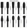 10-teiliger Holzschnitzfeilen-Raspelbohrer, 1/4 Zoll 6 mm Rotationsraspelbohrer-Set, DIY-Holzbearbeitung, rotierender geprägter meißelförmiger Schaft