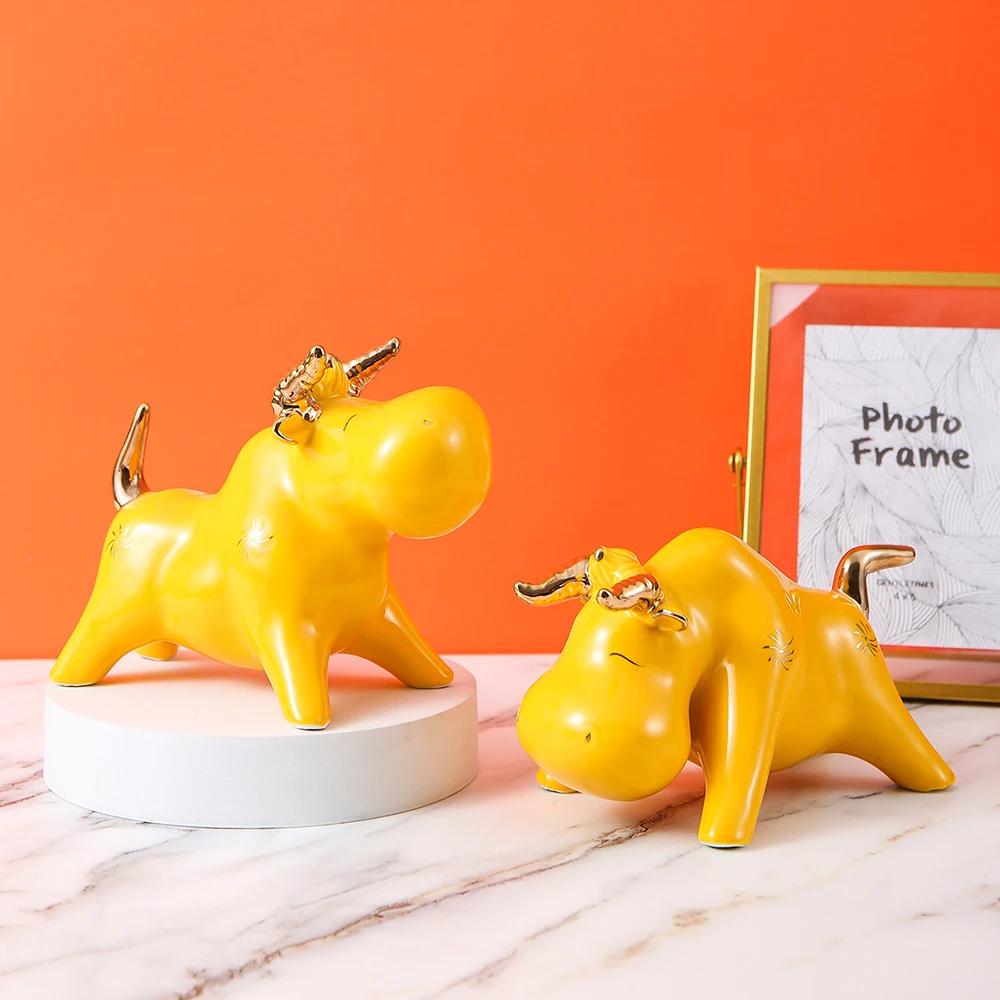 Ox Year Of The Ox Display Desk Decoration Office Creative Zodiac Ox Mascot Housewarming Gift Abstract The
