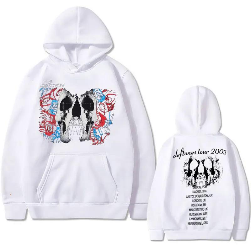 Mikina s kapucí s oboustranným grafickým motivem lebky Deftones